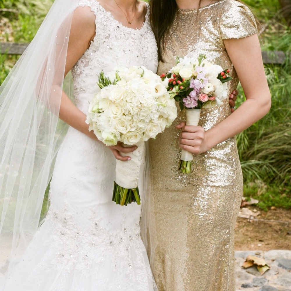 Gorgeous Gold Sequined Bridesmaid Dress - Picture 4 of 4